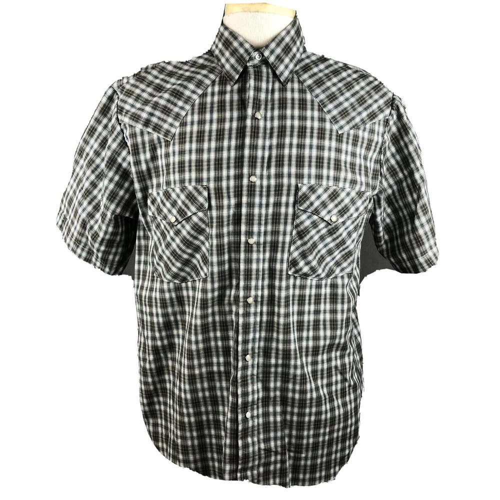 Western Frontier Rodeo Cowboy Shirt Men's‎ Size Medium Pearl Snaps Ranch Farmer